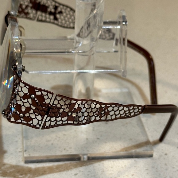 Visual Art Bronze With Crystals  Eye Glasses Made In Italy - Picture 1 of 13